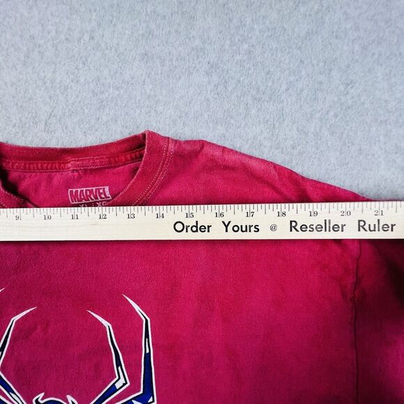 Marvel Spiderman T-Shirt Red Blue Ombre Crewneck Short Sleeve Skater Comic - Picture 7 of 13